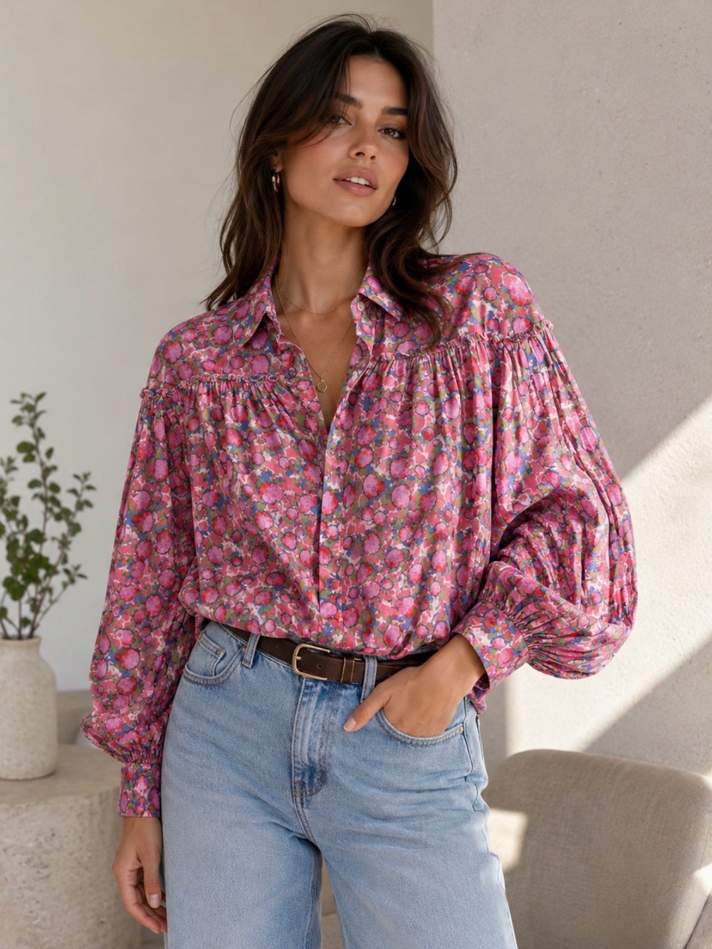 Anthropologie Aureta Harper Summer Meadow Blouse